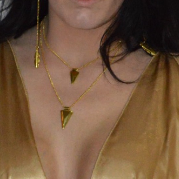 Double chain triangle necklace - Picture 2 of 2